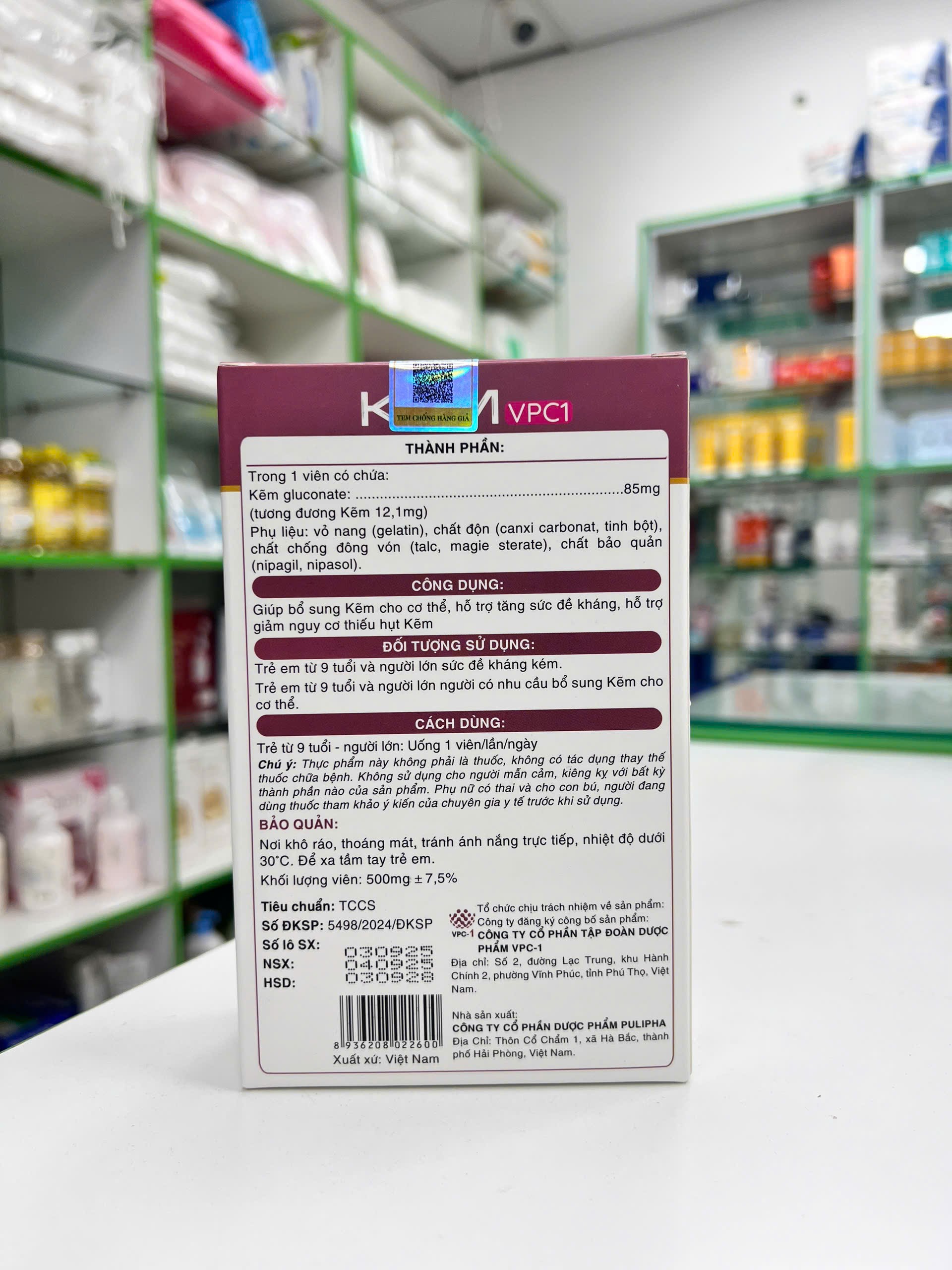 KẼM Gluconate — lọ viên uống bổ sung kẽm chính hãng